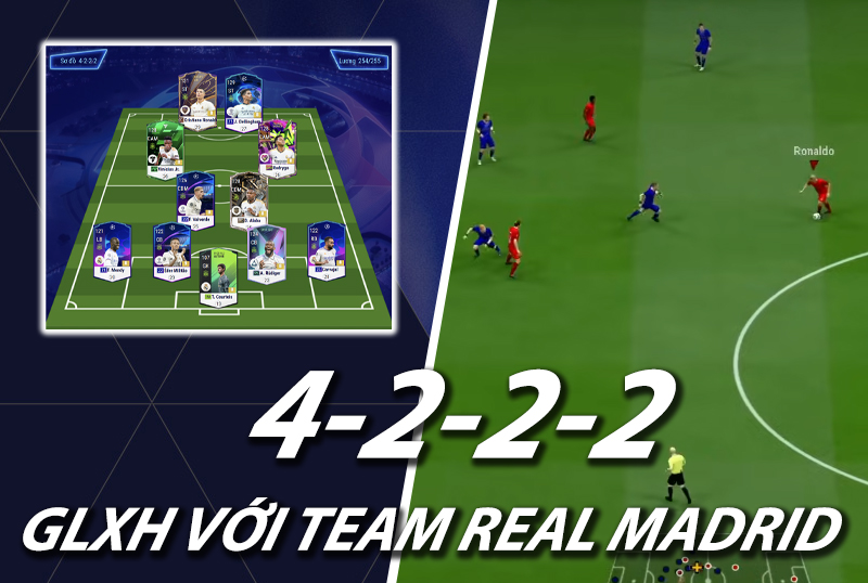 GLXH FC Online : sơ đồ 4222 top 1 GLXH Hàn với team color Real Madrid