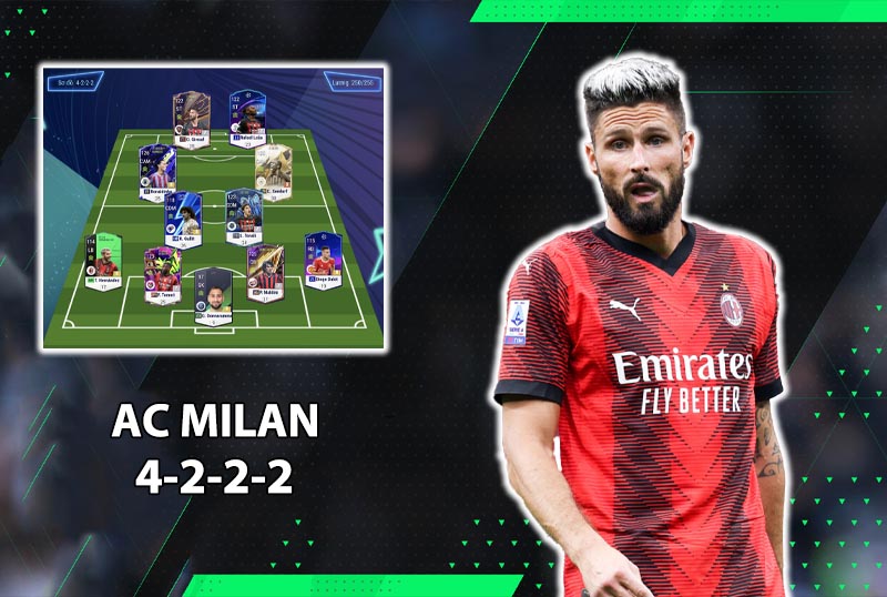 Chiến thuật FC Online : 4222 với team color AC Milan chuẩn meta