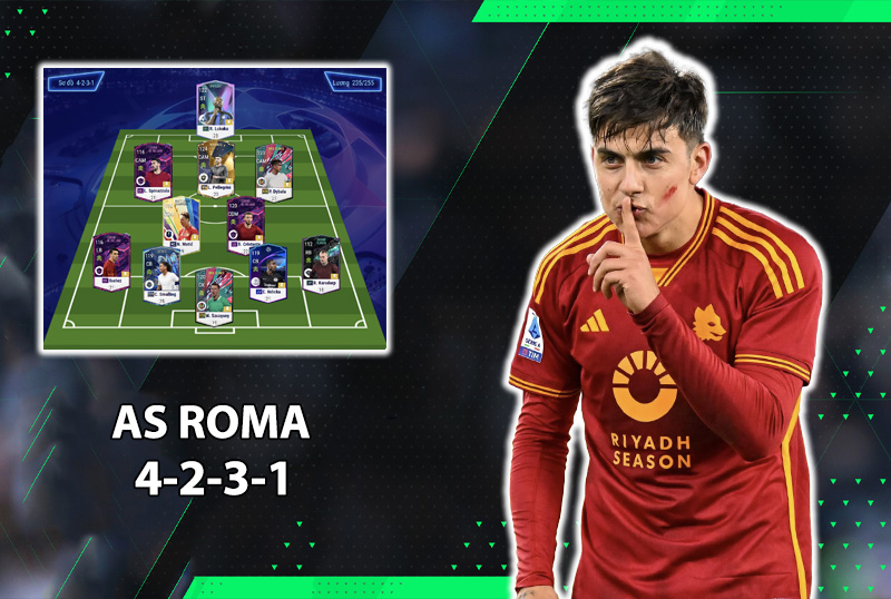Chiến thuật FC Online : Leo rank với sơ đồ 4231 team color AS Roma
