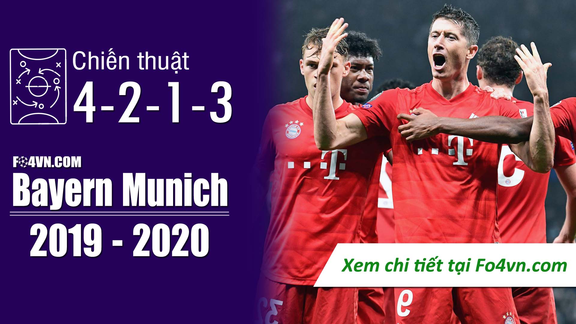 4-2-1-3 với hùm xám Bayern Munich