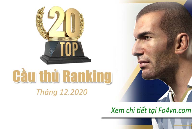 Top 20 cầu thủ trong ranking tháng 12.2020