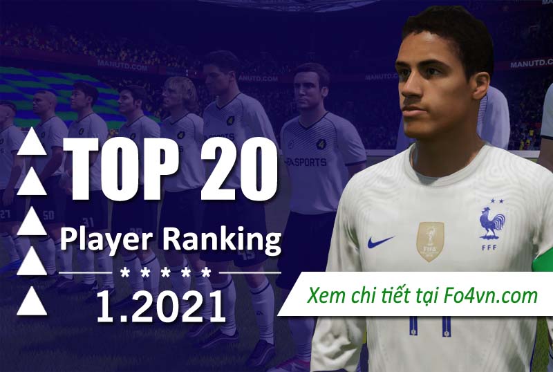 Top cầu thủ ranking tháng 1.2021