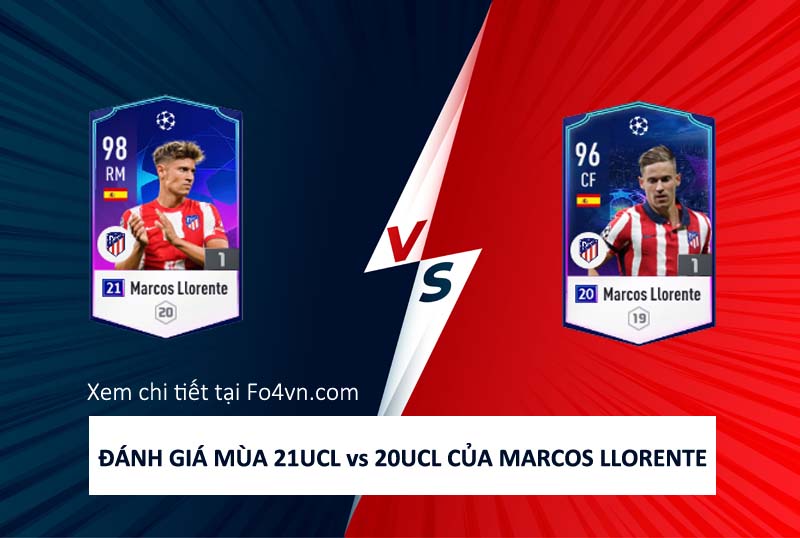 So sánh hai mùa giải 21UCL và 20UCL của Marcos Llorente