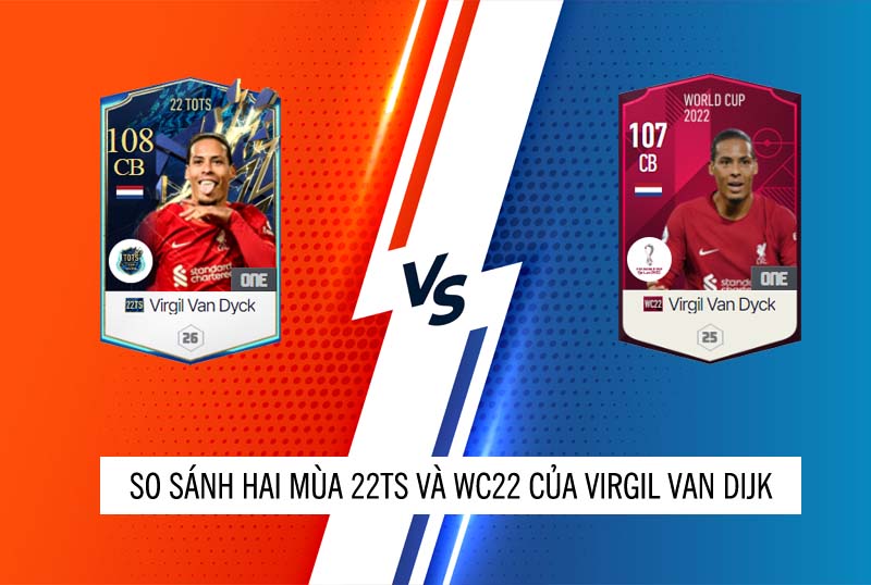 So sánh hai mùa giải WC22 và 22TS của Virgil Van Dijk