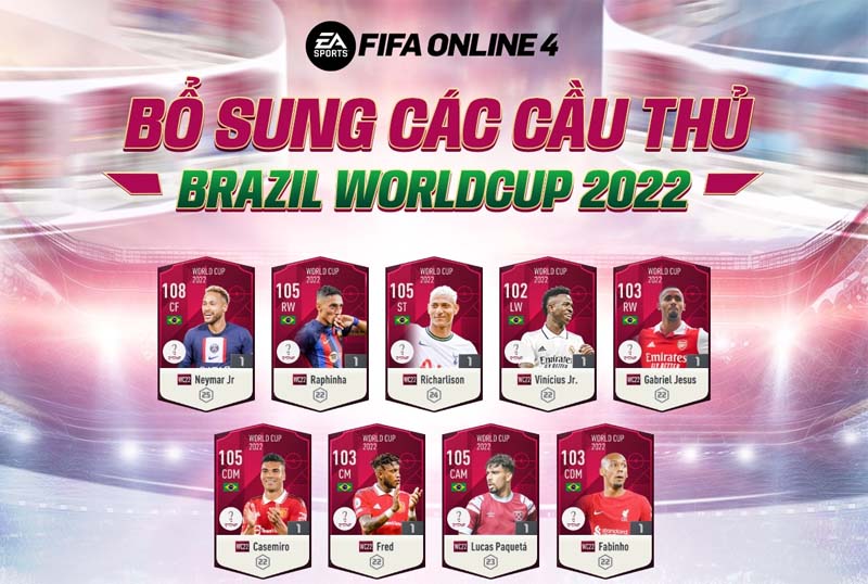 Chỉ số các cầu thủ team Brazil mùa WC22 sắp được cập nhật