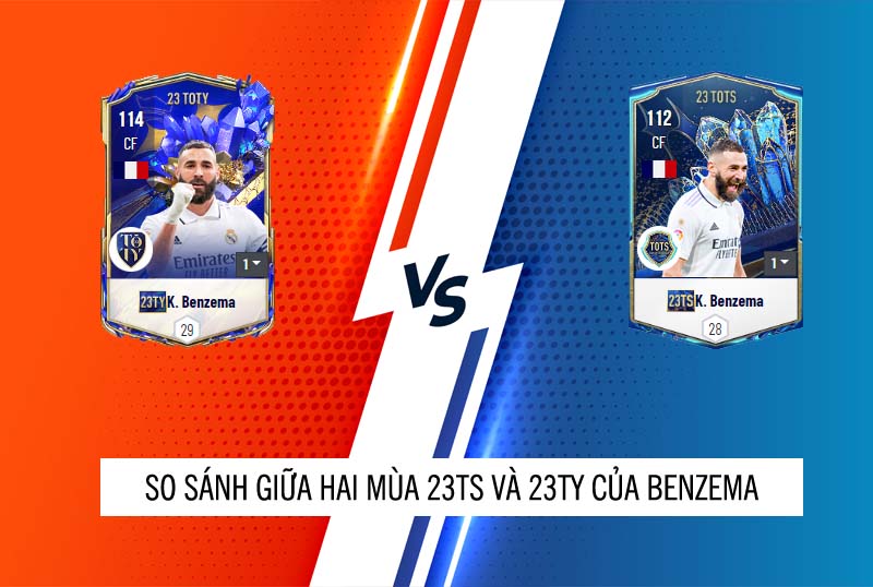So sánh hai mùa giải 23TS và 23TY của Karim Benzema